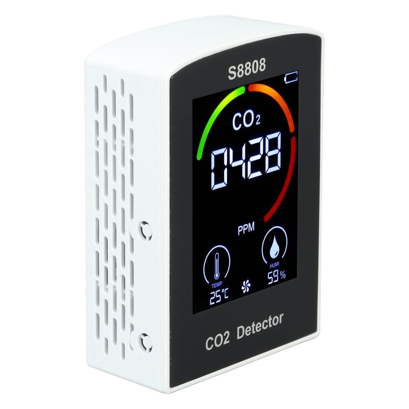 CO2 Detector with Display Screen ABS Battery USB Charging Multi
