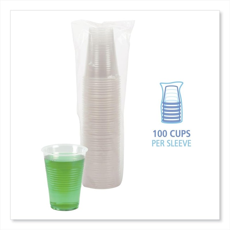 Boardwalk BWKTRANSCUP14PK 14 oz. Polypropylene Plastic Cold Cups - Translucent