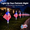 DTNESS 12 Pack 108 LEDs American Flag Pathway Lights w/
