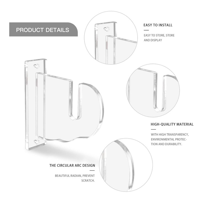 2PCS Skateboard Wall Mount Display Rack Acrylic Skateboard Wall Hanger