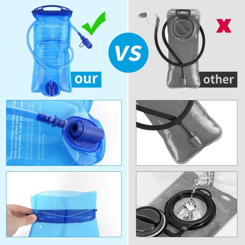Hydration Bladder, 1.5 L Water Bladder BPA Free, Leak Proof