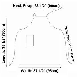 TOPTIE Soft Cotton Bib Apron Solid Color House Garden Long Unisex Adjustable Chef Kitchen Work Apron-Beige