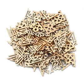 LiQunSweet 80 Pcs 4 Style Retro Triangle Unfinished Wooden Cutouts Book Photo Frame Corner for Home Decor Ornament DIY Craft Art Project