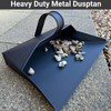 Heavy Duty Metal Dustpan with Handle Industrial Design Large Black