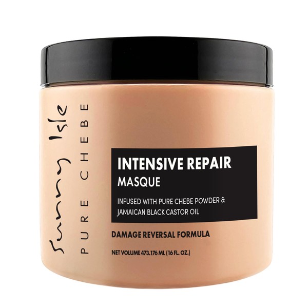 Sunny Isle Pure Chebe Intensive Repair Masque 16oz | Infused with Pure Chebe Powder & Jamaican Black Castor Oil | Damage Reversal Formula