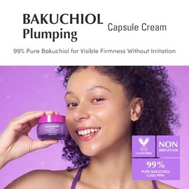 EQQUALBERRY Bakuchiol Plumping Capsule Cream 50 ml | Crema con Cápsulas de Bakuchiol Puro, Colágeno y Péptidos para Firmeza y Poros Refinados