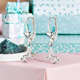 FIVE-D Stud Earrings Horse Pony Gallop 925 Silver, Silver