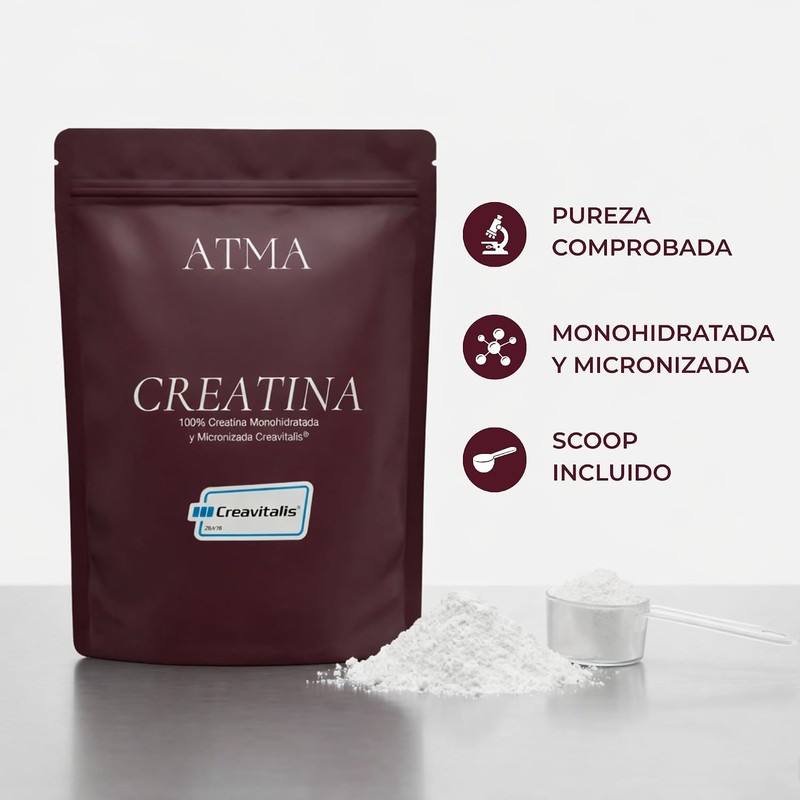 ATMA Creatina Monohidratada 300g Pura Creavitalis® 60 Porciones