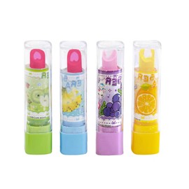 ZHEJIA Erasers [4 pieces] Lipstick, Cute Eraser, Mini Eraser, Lip Shape, Pencil Eraser for Kids, School and Classroom Rewards, Prizes, Stationery Resort (Mixed Color)
