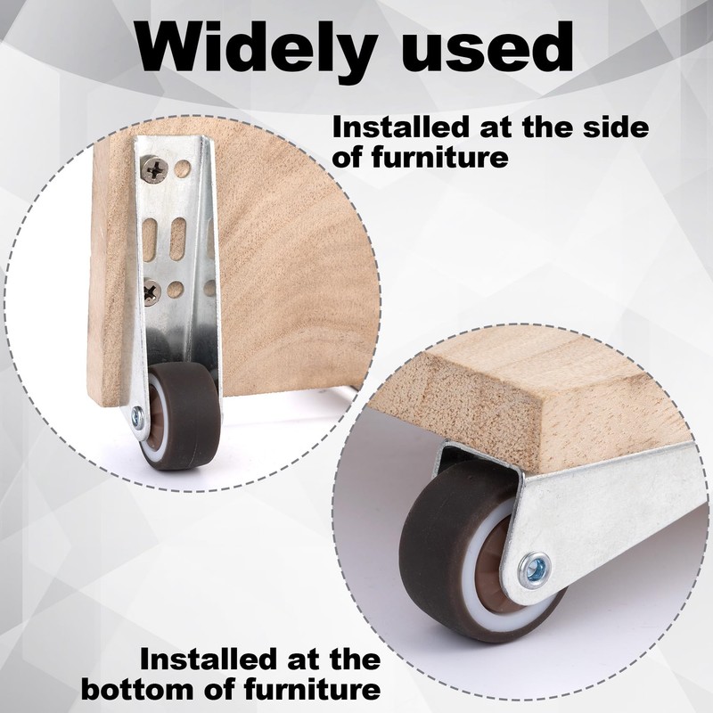 Deozu 4 Pcs Low Profile Casters, Rubber Low Profile Caster