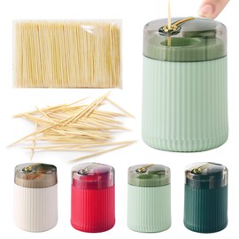 Ulawellor Pack of 4 Creative Automatic Toothpick Dispenser, Pop Up Automatic Toothpick Dispenser, Dispenser for Toothpicks, Movable Toothpick Holder for Home Table Hotel Kitchen (Four Colours)