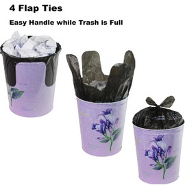 SimpleHouseware 4 Gallon Trash Bags, Black, 80 Count