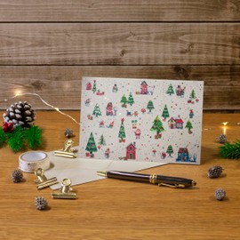 GreenLine Advent Calendar Card, Pack of 5 Including Envelope, Advent Calendar Cards with Doors, Folding Card, Congratulations Card Made of 100% Tree-Free Sugarcane Paper, Skorpion Christmas Cards