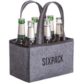 Brandsseller Men's Handbag Bottle Carrier Shopping Bag Storage Bag Felt for 6 Bottles Six Pack