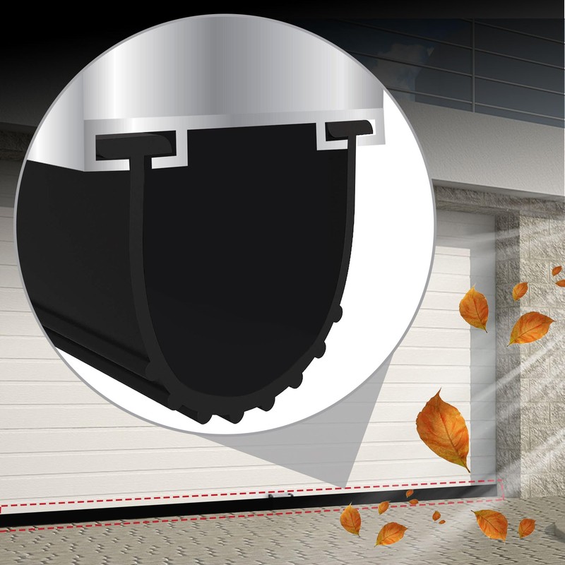 Gaahing Garage Door Bottom Seal Strip, 9.8 FT U-Shaped Replacement