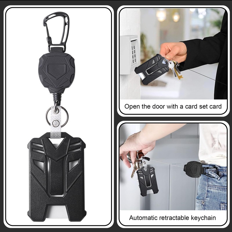 Retractable Key Chains, ID Holders, Work Card Holder, Suitable for
