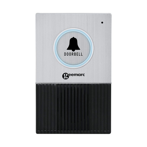 Geemarc DOORBELL 595 U.L.E.- Doorbell for Pairing with Amplidect 595U.L.E. and Ringer 595 U.L.E.- Intercom Function- Waterproof Transmitter- Black/Grey Colour