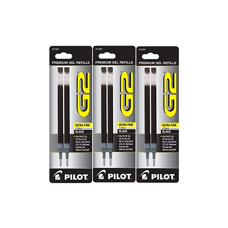 Pilot G2 Gel Ink Pen Refills, Ultra Fine Point, 0.38mm,