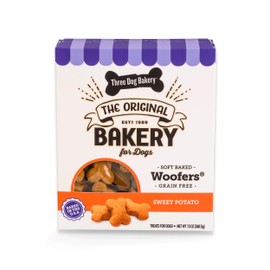 Three Dog Bakery Grain Free Soft Baked Woofers, Premium Treats for Dogs, 36 Ounce