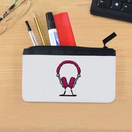 'Headphones Pixel Art' Pencil Case (PC00049515)