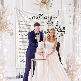 VHIKMLY Wedding Gifts for Couples 2025, Wedding Gifts for Newlyweds, Bridal Shower Gifts for Bride to Be, Wedding Blanket, Mr and Mrs Gift 60"x50" Happy Anniversary Marriage Throw Blanket