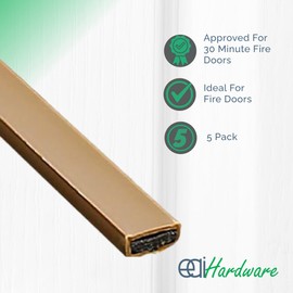 Intumescent Door Strip 10x4mm 1.05m Fire Only Seal Brown Door Pack of 5