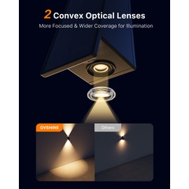 8 Pack Solar Powered Fence Lights Outdoor Waterproof Wall Mount Up and Down LED Decorative Lamps for Outside Patio, House, Backyard, Porch, Deck, Garden with Bright Lens Easy to Install (Warm White)