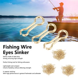 ZLXHDL 300PCS Fishing Sinker Eyes Eyelets, Lightweight Steel Alloy Carp Fishing Wire Eyes Sinker Screw Leads Mould Loops Tackle Accessory Suitable for Freshwater and Saltwater(M)