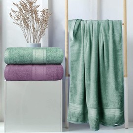YOOFOSS Bath Towel Bamboo Towel Set 2 pack, 70 x 140 cm Extra Large Bath Sheet Super Soft & Highly Absorbent