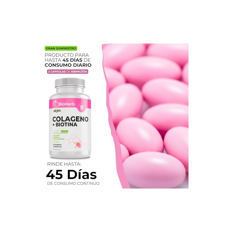 BioHerb® | Colágeno con Biotina para Cabello, Piel y Uñas