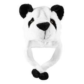 Super Z Outlet Panda Bear Plush Animal Winter Ski Hat Beanie Aviator Style Winter (Short) White