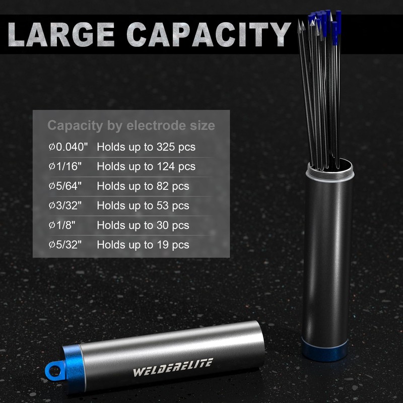 WelderElite Blue TIG Tungsten Holder-Handy Protective Storage Tube for WL20