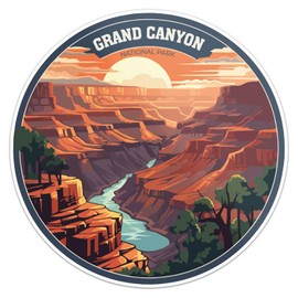 Grand Canyon National Park Sticker - Waterproof Vinyl Decal for Car Bumper, Laptop, Water Bottle, Wall, and Window, Size - 5'' Longer Side