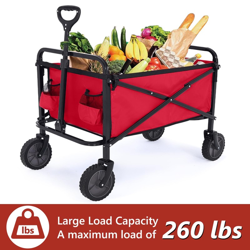 ABCCANOPY Folding Collapsible Utility Wagon Cart Outdoor Garden Shopping Camping