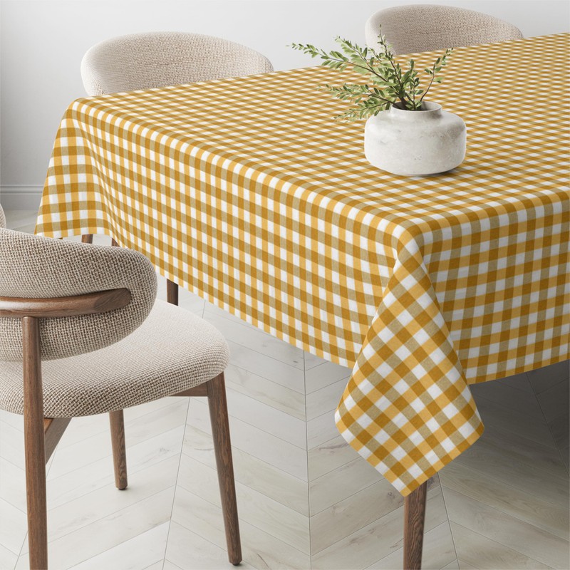 Martina Home TEFLONATED TABLECLOTH MADE Vichy Gold 250X140 CM
