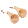 2Pcs Camping Mug Drinking Tea Cup Rubber Wood Mini Portable