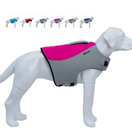 Dog Life Jacket, Sport Style Dog Float Coat with Excellent Buoyancy, Stylish Dog Swimming Safety Vest with Rescue Handle for Small Medium Large Dogs Rosered M