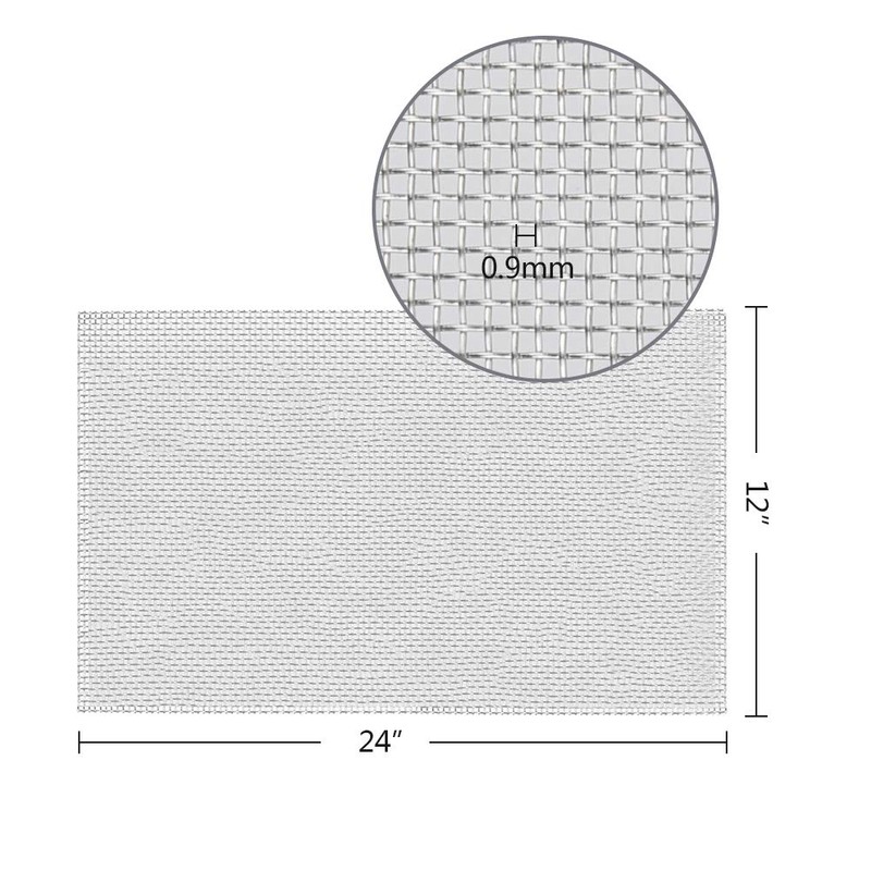 TIMESETL 304 Stainless Steel Woven Wire Mesh Screen, Air Vent