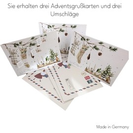 Advent Calendar as Cards or Christmas Cards Set of 3 Mindfulness Advent Calendar for Sending or Storing (Mindfulness)