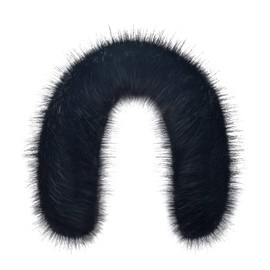 Futrzane Hooded Fur Collar for Hood Fur Scarf Fur Stripes - black, size: s