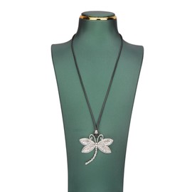 Bjesinmo Large Pendant Necklaces Layered Boho Circle Leather Choker Chunky Boho Necklace for Women Long Sweater Necklace Jewelry, Faux Leather, No Gemstone