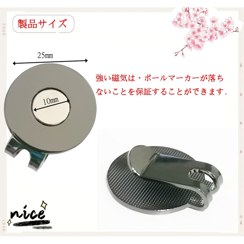 Adhere Golf Marker Golf Clip Golf Cap Without Ball Marker,