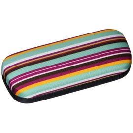 Colorful Stripes Stylish Slim Metal Hard Glasses Case Mint 2447-04
