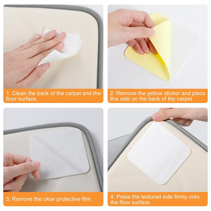 Cozary Non-Slip Mat for Carpet 10 x 10 cm, Washable