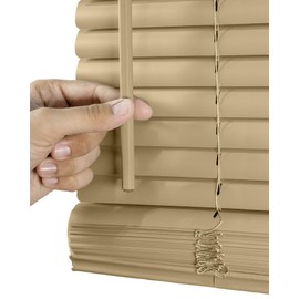 CHICOLOGY Cordless 1-Inch Vinyl Mini Blinds, Horizontal Venetian Slat Light Filtering, Darkening Perfect for Kitchen/Bedroom/Living Room/Office and More, 70"W X 64"H, Cappuccino (Commerical Grade)