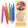 Mafab Set 6 Delineadores Doble Punta Sello Figuras Colores Matte