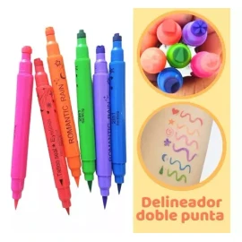 Mafab Set 6 Delineadores Doble Punta Sello Figuras Colores Matte