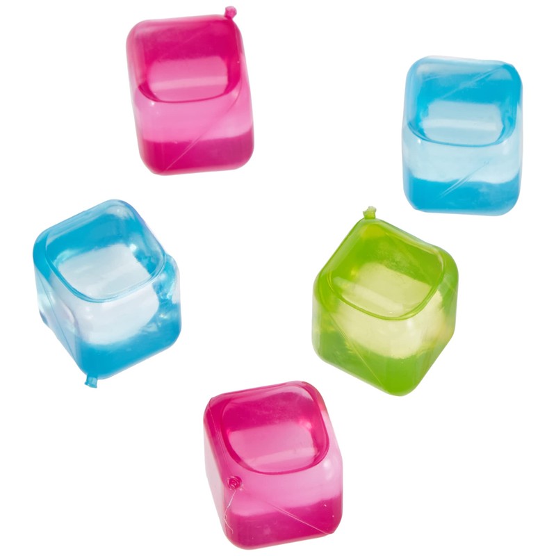 Kikkerland Reusable Ice Cubes, Set of 30, Blue/Pink/Green/Orange/Purple, 16.3 x