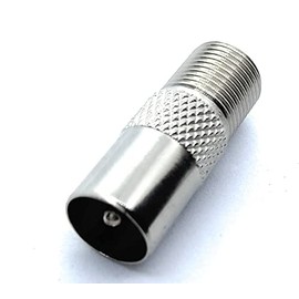 DRUT TV RF Male to F Type Screw Connector Socket Aerial Coax Adapter Coaxial Plug (Silver)