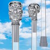 Royal RC Canes Chrome Brass Skull Handle Walking Cane with